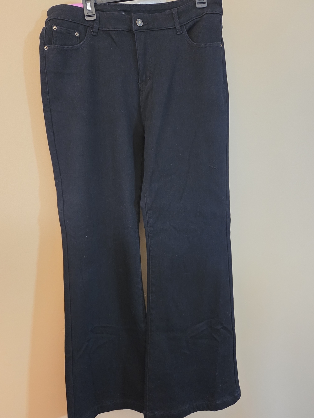 LOOKUB Flared Wide-Leg Jeans in Navy